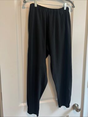 Babaton Black Gaucho Pants | Wide Leg Cropped Trousers | Size M